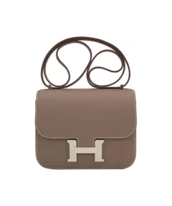 Constance 19 Mini in Étoupe (18) with Palladium Hardware, Epsom Leather Women's Crossbody Bag