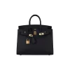 Birkin 25 Sellier in Noir with Gold Hardware, Epsom Leather Women's Handbag