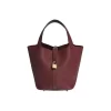Picotin Lock 22 in Rouge H (55) with Gold Hardware, Clemence Calfskin Women's Top-Handle Bucket Bag