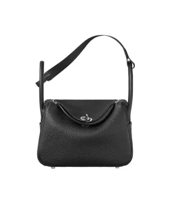 Lindy 26 in Noir (89) with Palladium Hardware, Clemence Leather Women's Shoulder Bag
