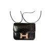 Constance 19 Mini in Noir with Rose Gold Hardware, Shiny Porosus Crocodile Women's Crossbody Bag