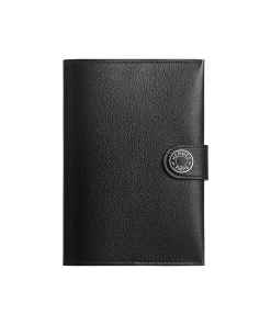 HERMÈS R.M.S Passport Holder in Noir Evergrain Calfskin with Palladium Snap Closure - Men's