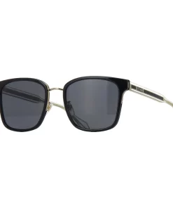 GUCCI Square Acetate Sunglasses with Temple Logo - Men's Black