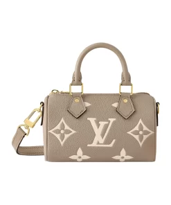 Nano Speedy in Empreinte Leather - Adjustable Strap (Women's Taureau Grey/Cream)