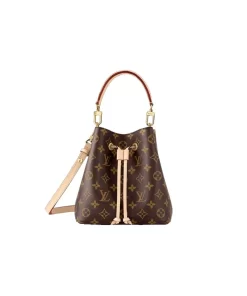 LOUIS VUITTON Néonoé BB Monogram Coated Canvas Bucket Bag - Adjustable Strap & Leather Trim (Women's Brown)