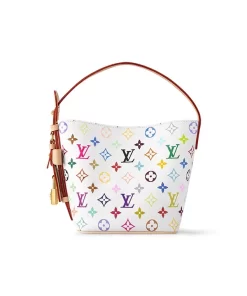 LOUIS VUITTON x Takashi Murakami Collaboration ALL IN BB Monogram Multicolor Bag - White Coated Canvas with Leather Trim (Women's)