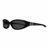 GENTLE MONSTER Solid Color Oval Acetate Sunglasses - Unisex Black
