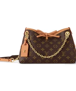 Carryall BB Monogram Coated Canvas Shoulder Bag - Adjustable Strap (Women's Brown)