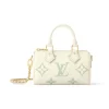 Nano Speedy in Empreinte Leather - Detachable Chain Strap (Women's Latte White/Matcha)