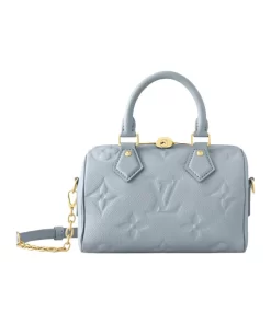 Speedy 20 Empreinte Leather Bag - Adjustable Strap & Zip Closure (Women's Powder Blue)