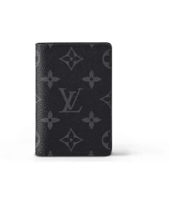 Short Bi-Fold Wallet in Monogram Coated Canvas, Men's Black