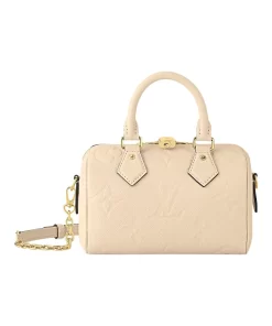 Speedy 20 Empreinte Leather Bag - Adjustable Strap (Women's Cream)