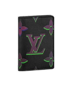 Pocket Organizer in Ombré Monogram Calfskin, Men's Black
