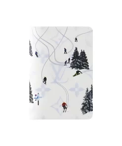 Colored Monogram Ski Vacation Collection - Classic Coated Canvas Passport Holder with Card Slots, Unisex, White