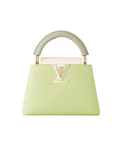 Capucines MM in Pastel Green Taurillon Leather - Adjustable Strap (Women's)